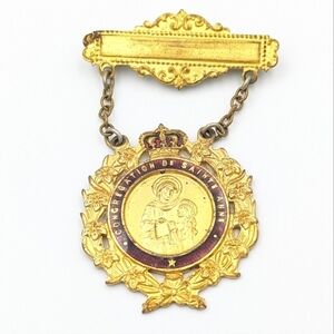 Antique or vintage Vintage Congregation Of Saint Anne Religious Pin Medal